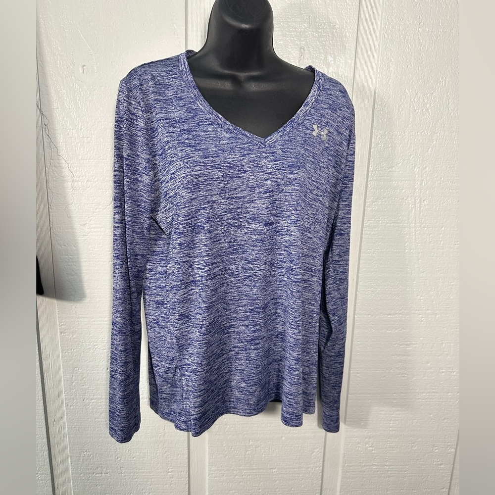 Under Armor Purple Active Long Sleeve V Neck Top No Size EUC